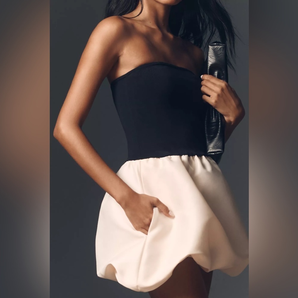 NWT! Anthropologie Endless Rose Strapless Voluminous Bubble Mini Dress - 🍟 - Picture 4 of 5